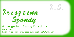 krisztina szondy business card